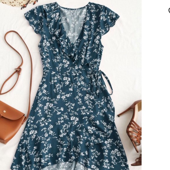 Floral mini wrap dress - Picture 1 of 4